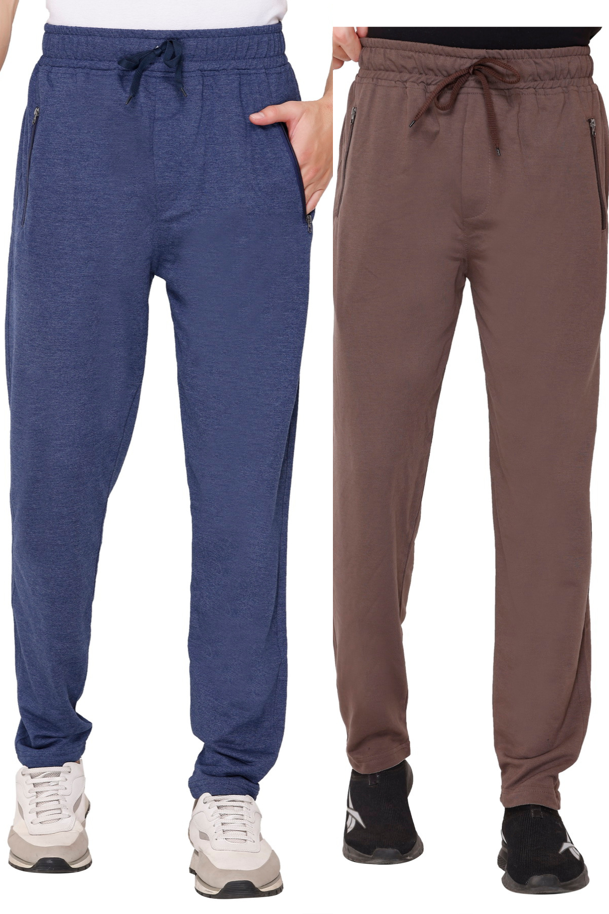 Buy Beige and Dark Gray Combo of 2 Men Pants Cotton for Best Price,  Reviews, Free Shipping